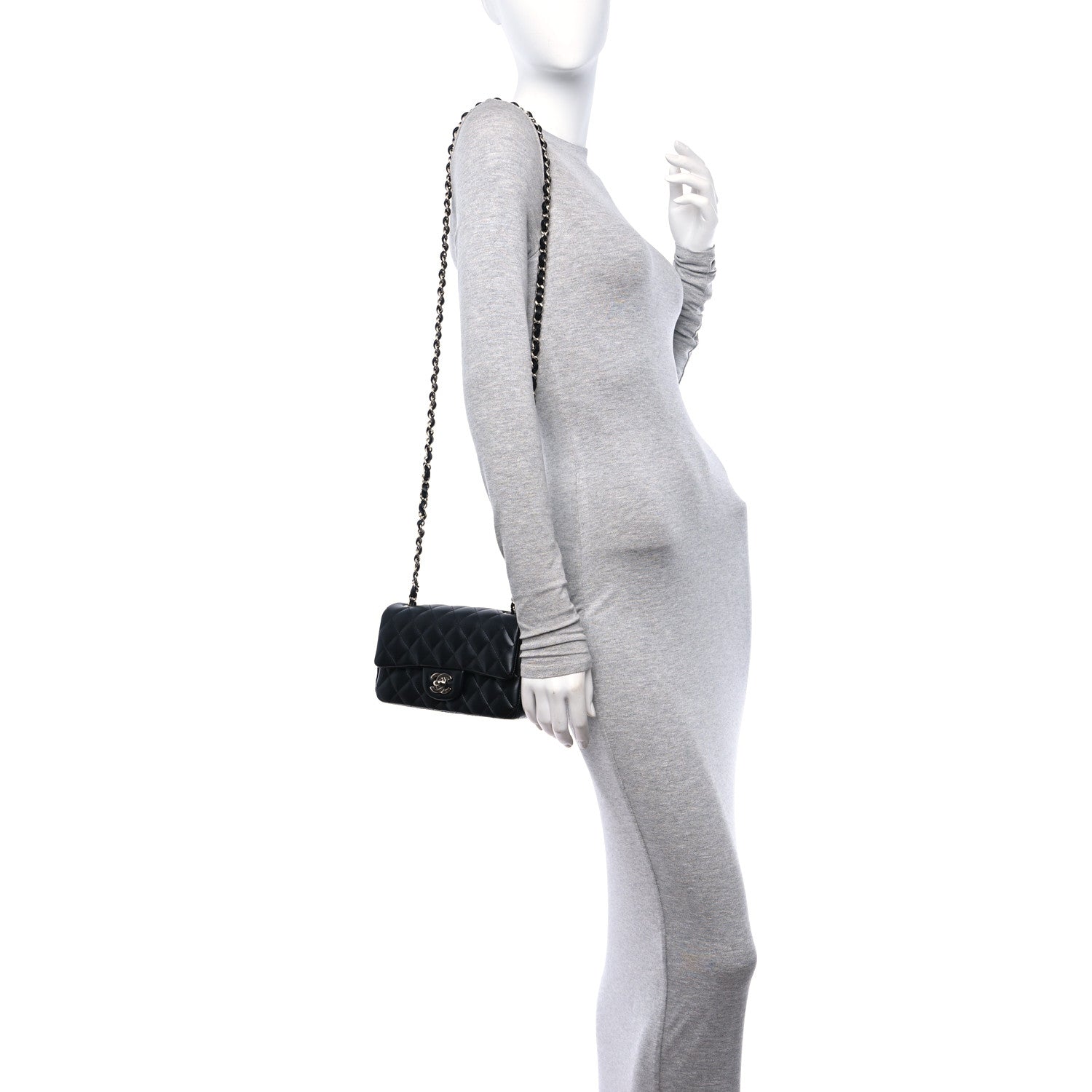 Chanel Lambskin Quilted Mini Rectangular Flap Black 2 of 11