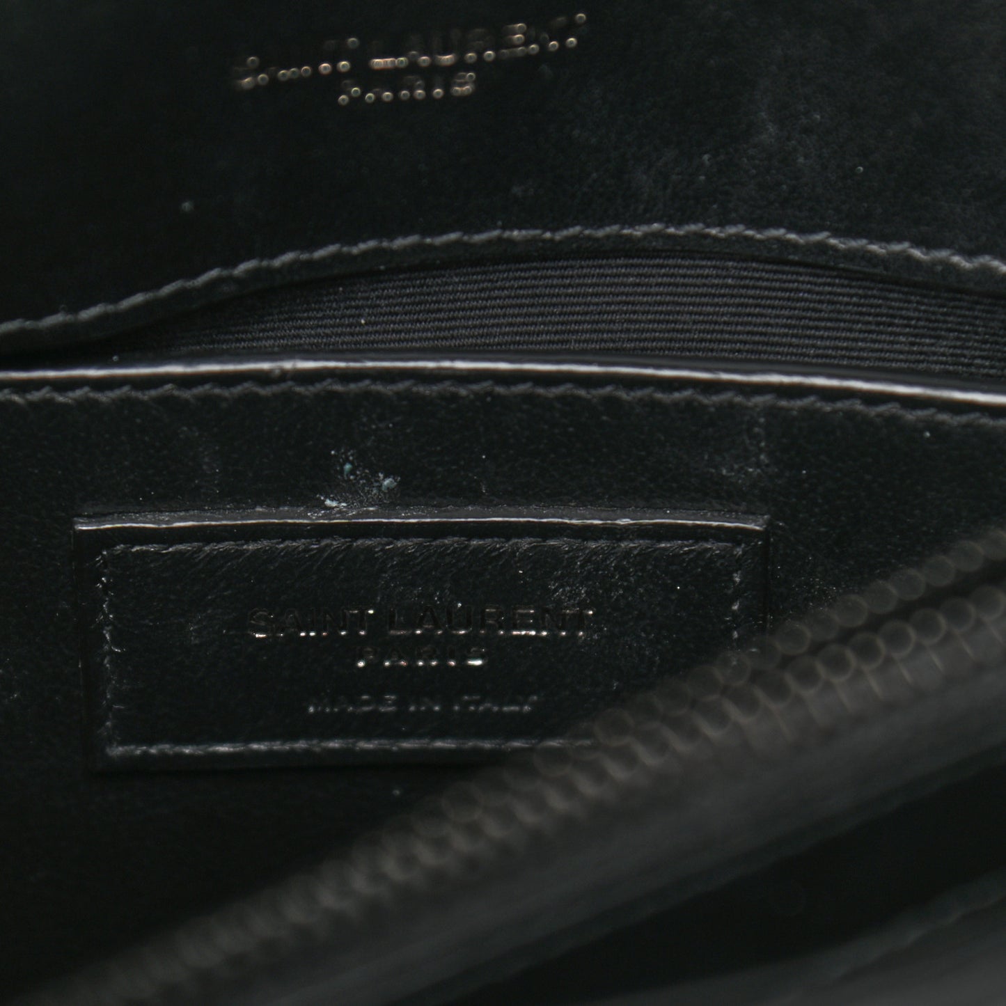 Calfskin Y Quilted Monogram Small Loulou Chain Satchel Black