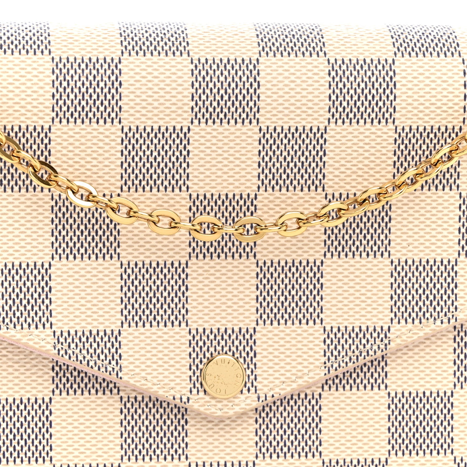 Louis Vuitton Damier Azur Pochette Felicie Chain Wallet Rose Ballerine 8 of 11