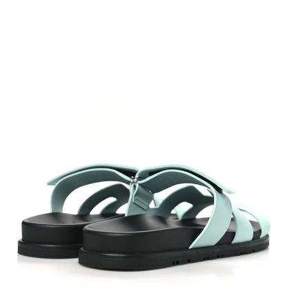 Hermes Epsom Womens Chypre Sandals 39 Bleu Cristaux 4 of 9