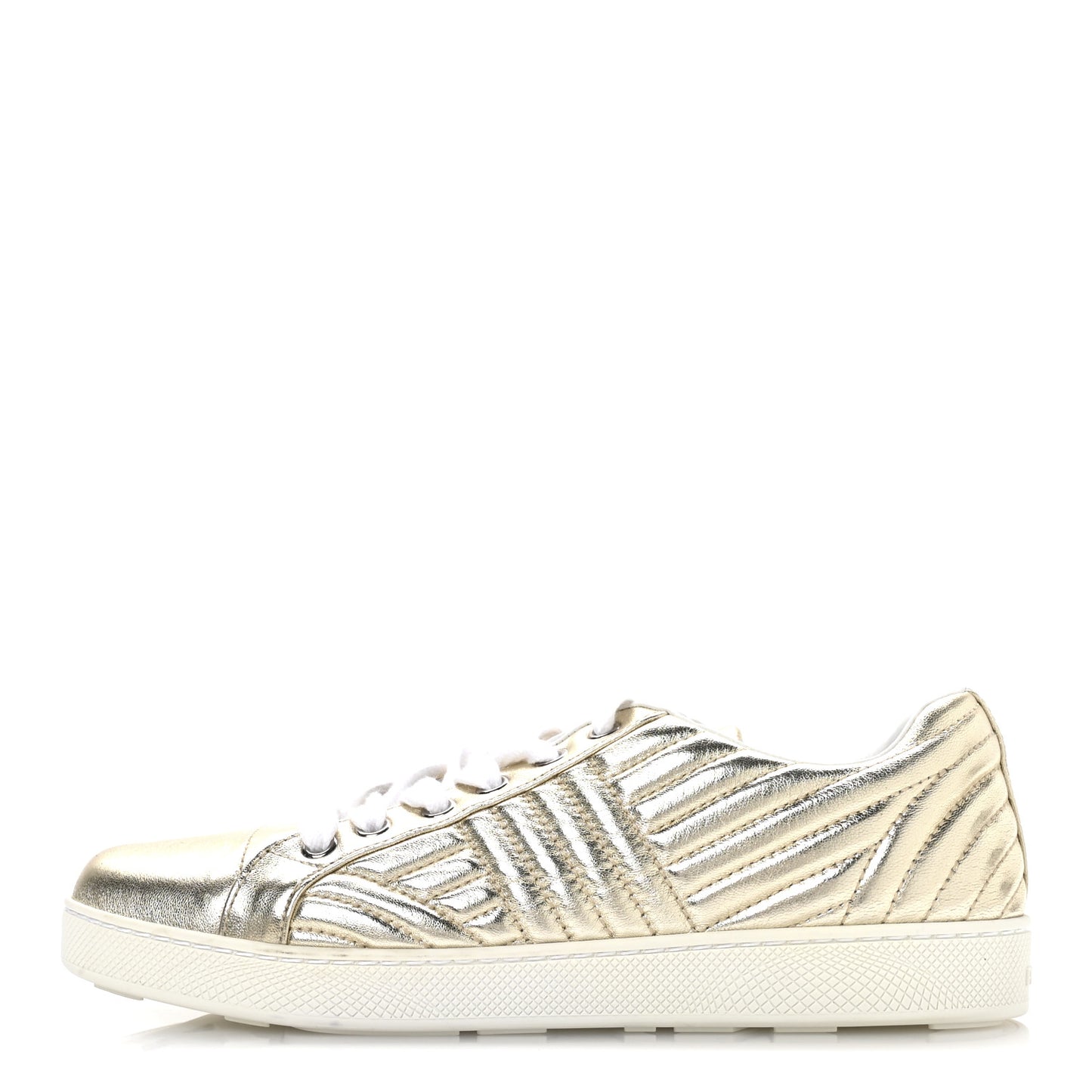 Metallic Nappa Diagramme Sneakers 37.5 Pirite