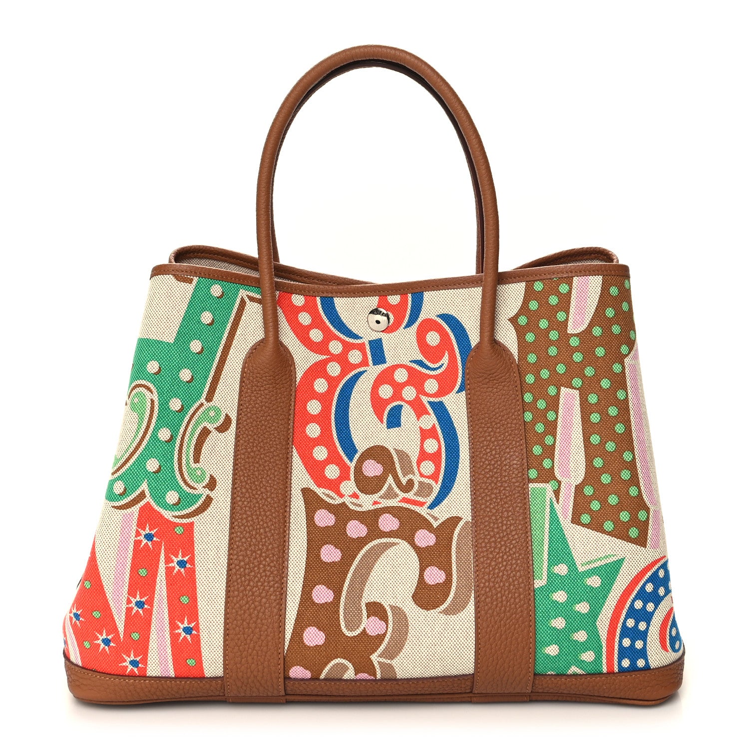 Hermes Toile Negonda H Plume Garden Party 36 MM Tote Capucine Ecru Gold 1 of 9