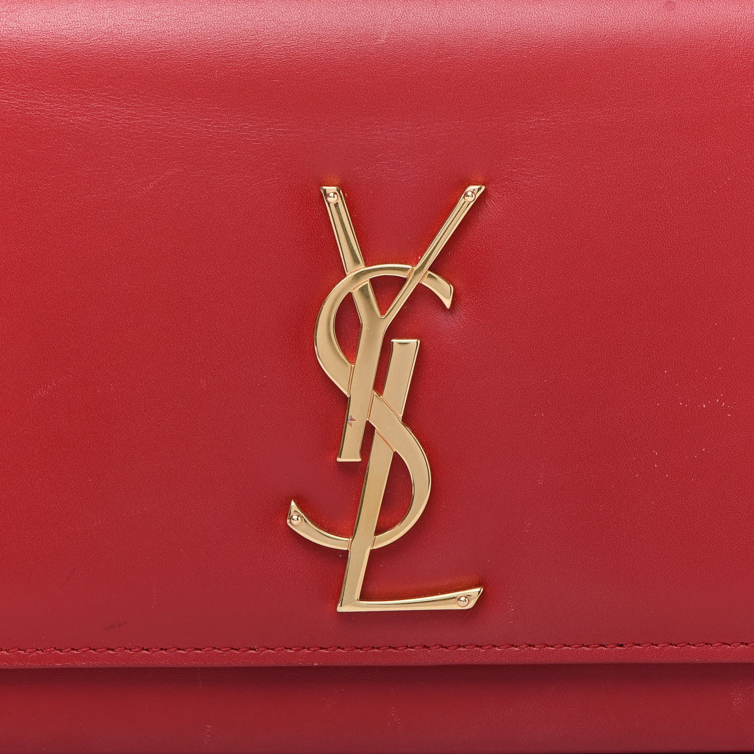 Saint Laurent Calfskin Monogram Cassandre Clutch Rouge Orient 10 of 10
