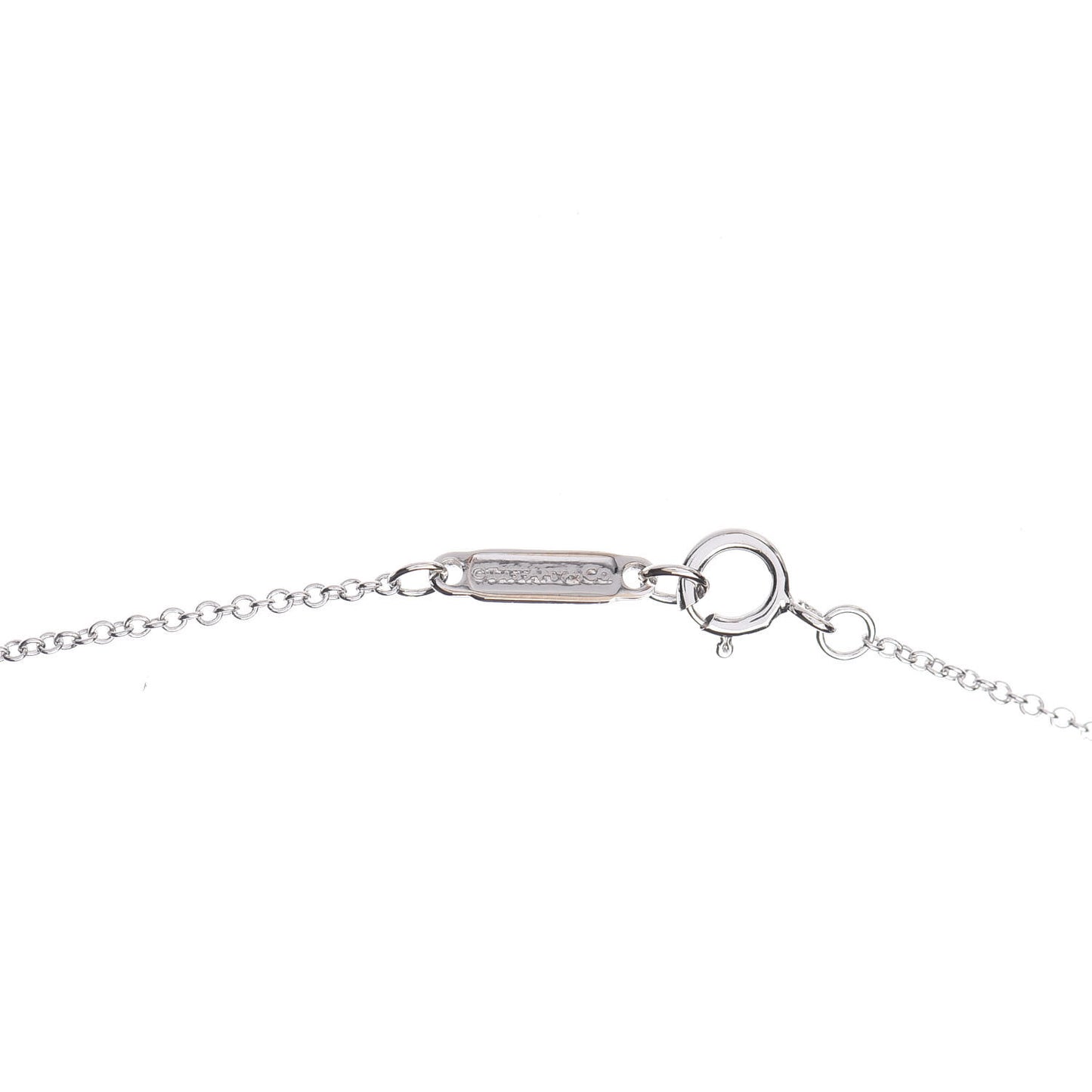 18K White Gold Diamond Small T Smile Pendant Necklace
