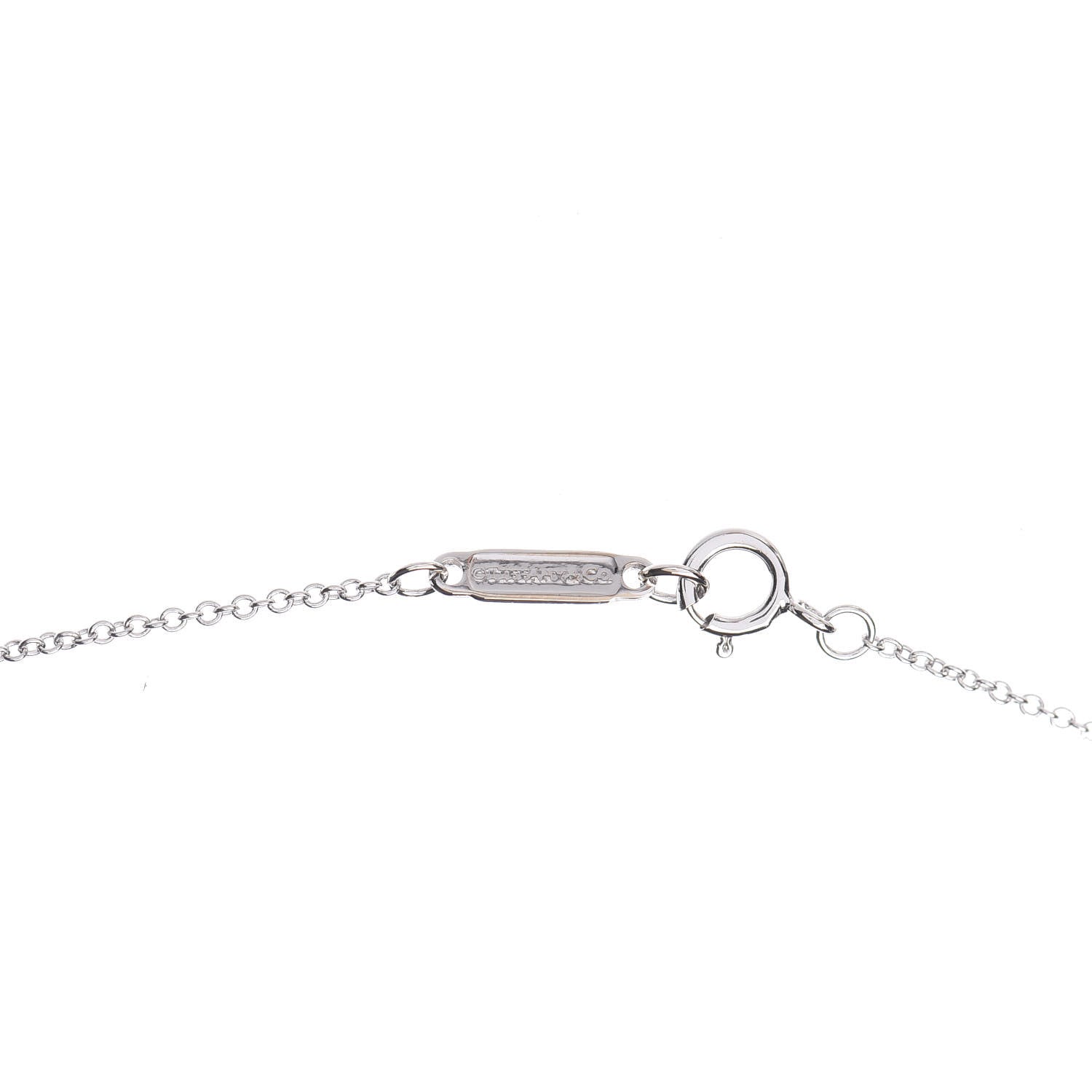 Tiffany 18K White Gold Diamond Small T Smile Pendant Necklace 5 of 7