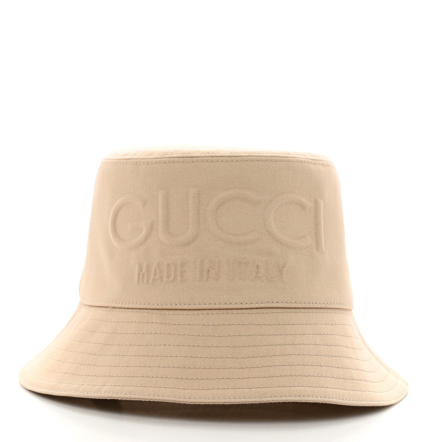 Gucci Cotton Embossed Logo Bucket Hat M Beige 3 of 12