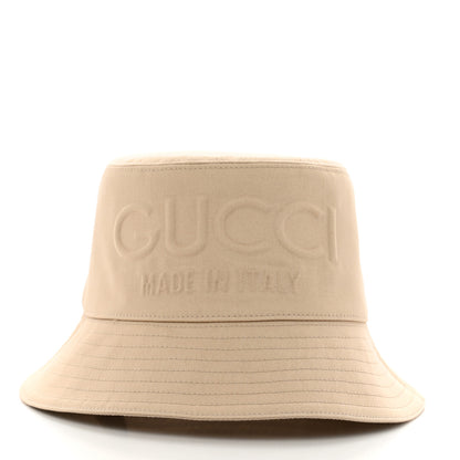Gucci Cotton Embossed Logo Bucket Hat M Beige 3 of 12