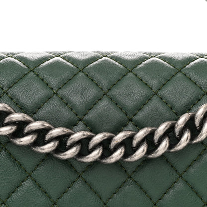 Chanel Calfskin Quilted Medium Boy Top Handle Flap Green 8 of 11