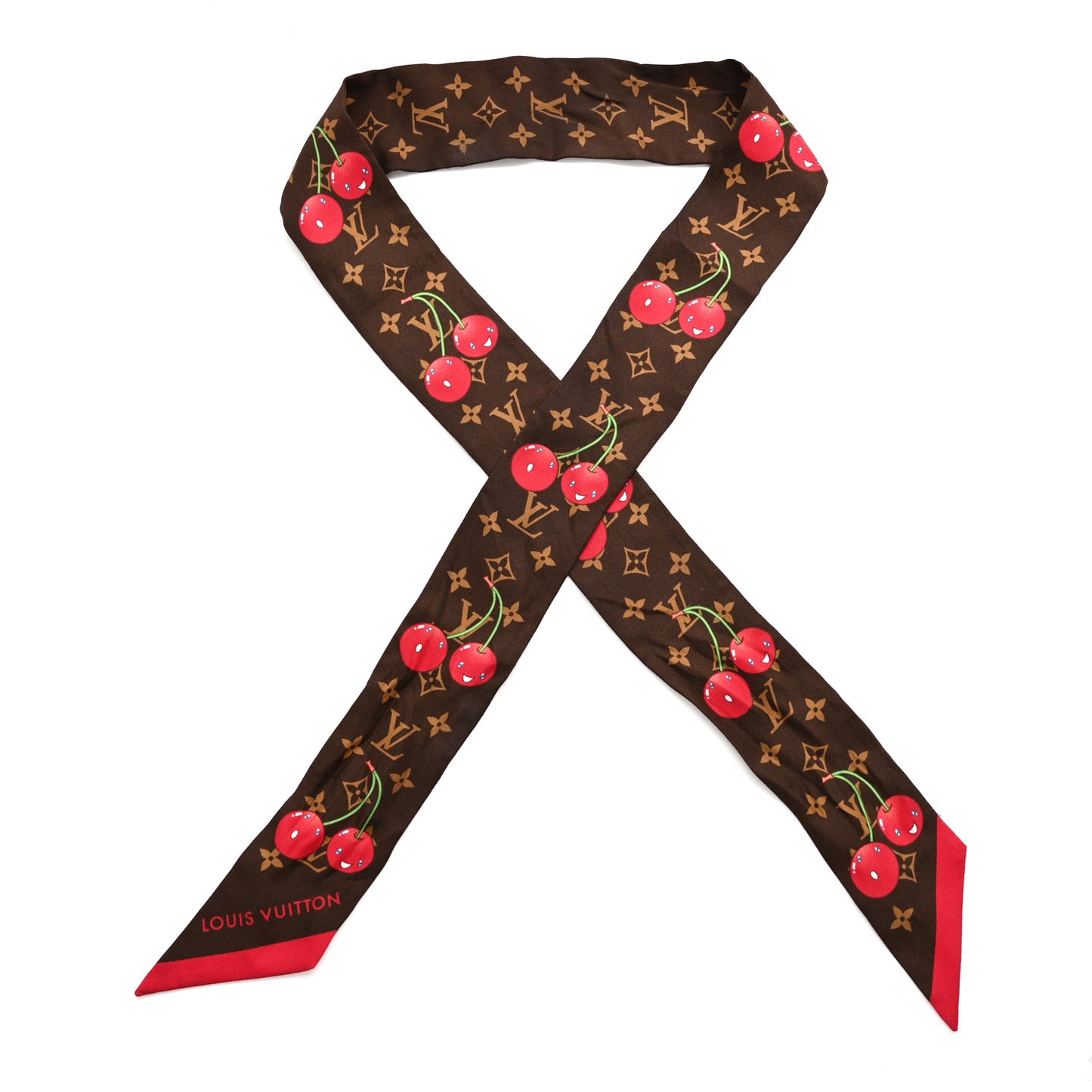 LV X TM Silk Monogram Cerises Bandeau Brown