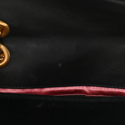 Gucci Velvet Matelasse Mini GG Marmont Shoulder Bag Black 12 of 16