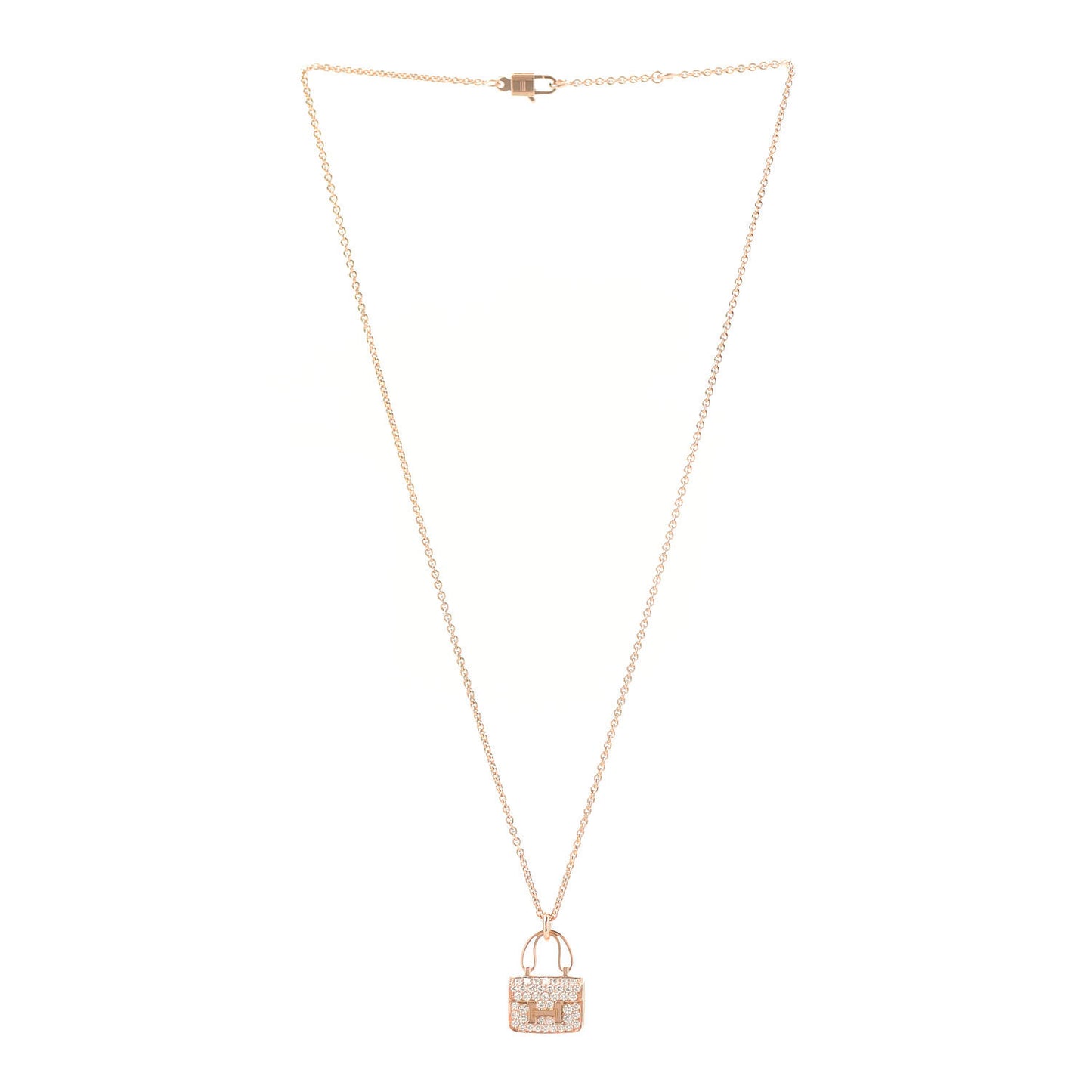 18K Rose Gold Diamond Constance Amulettes Pendant Necklace