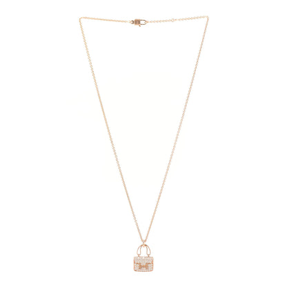 Hermes 18K Rose Gold Diamond Constance Amulettes Pendant Necklace 3 of 6