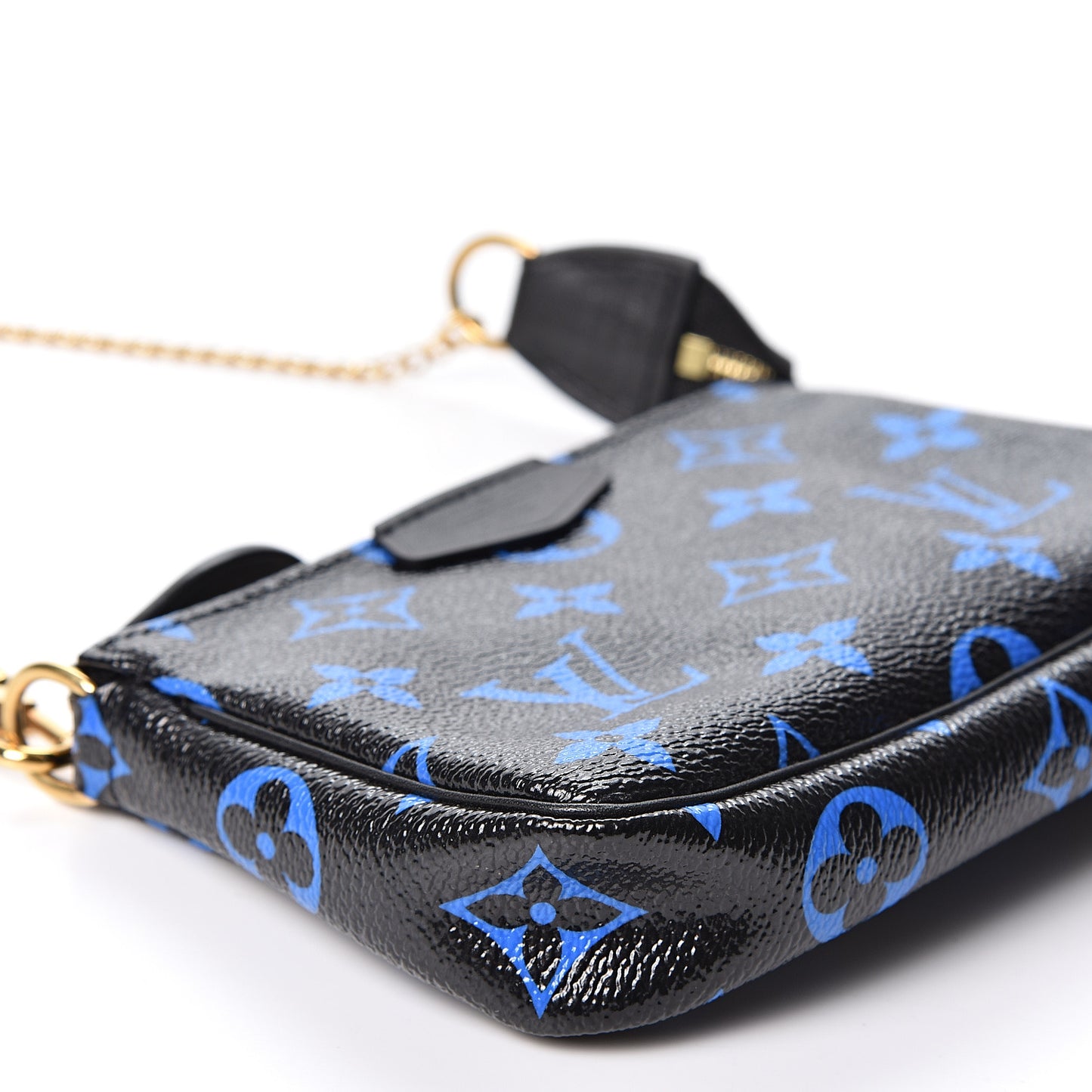 Colored Monogram Mini Pochette Accessories Blue Black