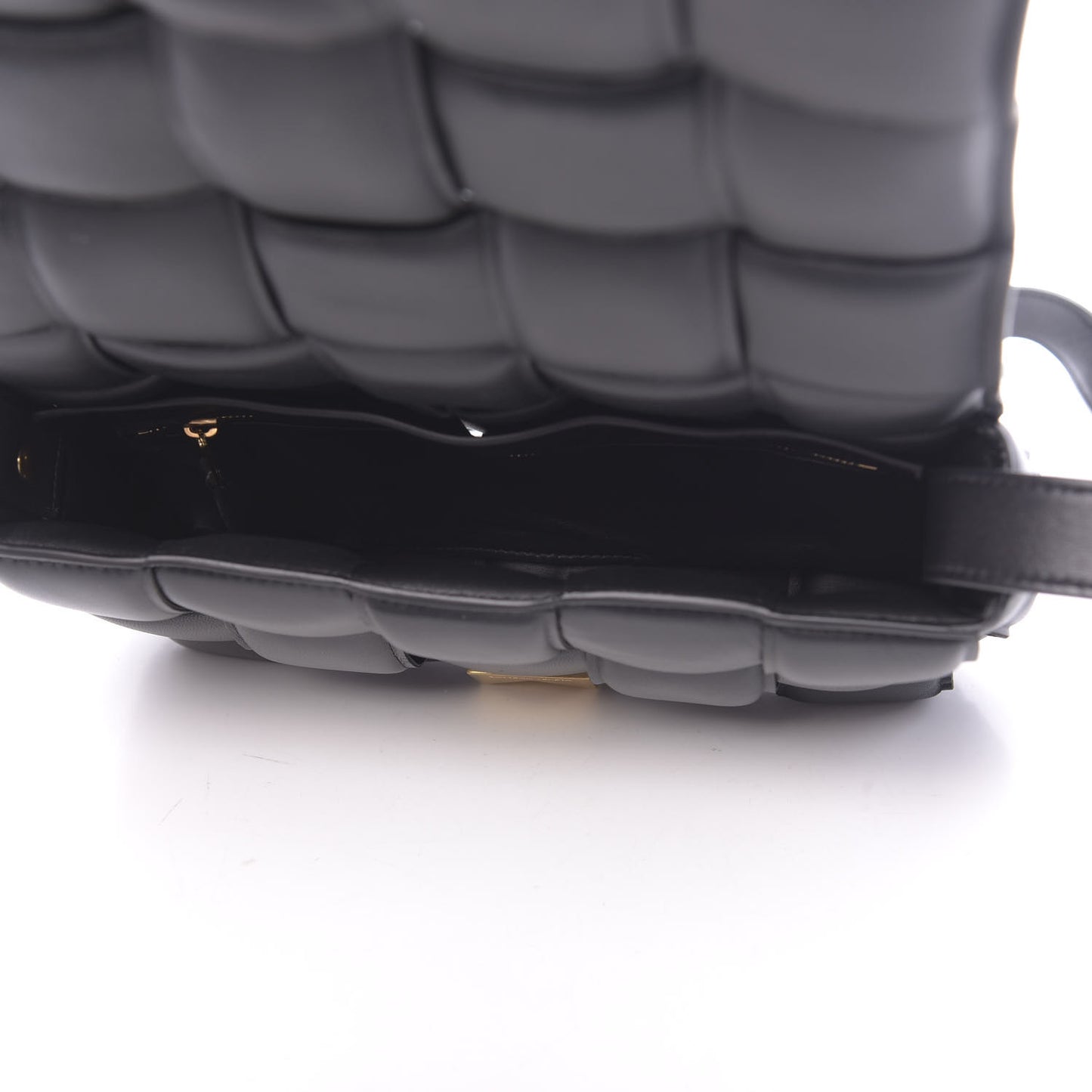 Nappa Maxi Intreccio Padded Cassette Crossbody Bag Black
