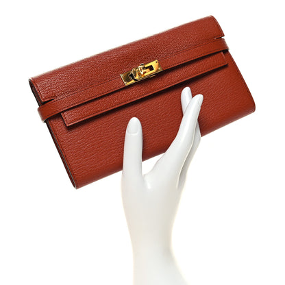 Hermes Chevre Mysore Kelly Longue Wallet Cuivre 2 of 11