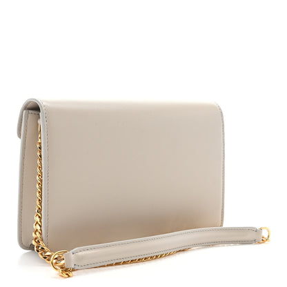 Celine Shiny Calfskin Triomphe Margo Wallet on Chain Light Stone 3 of 15