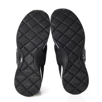 Chanel Stretch Fabric CC Sneakers 36 Black 5 of 7