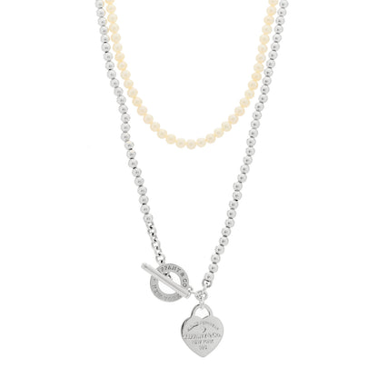 Tiffany Sterling Silver Diamond Cultured Pearl Return to Tiffany Wrap Necklace 1 of 5