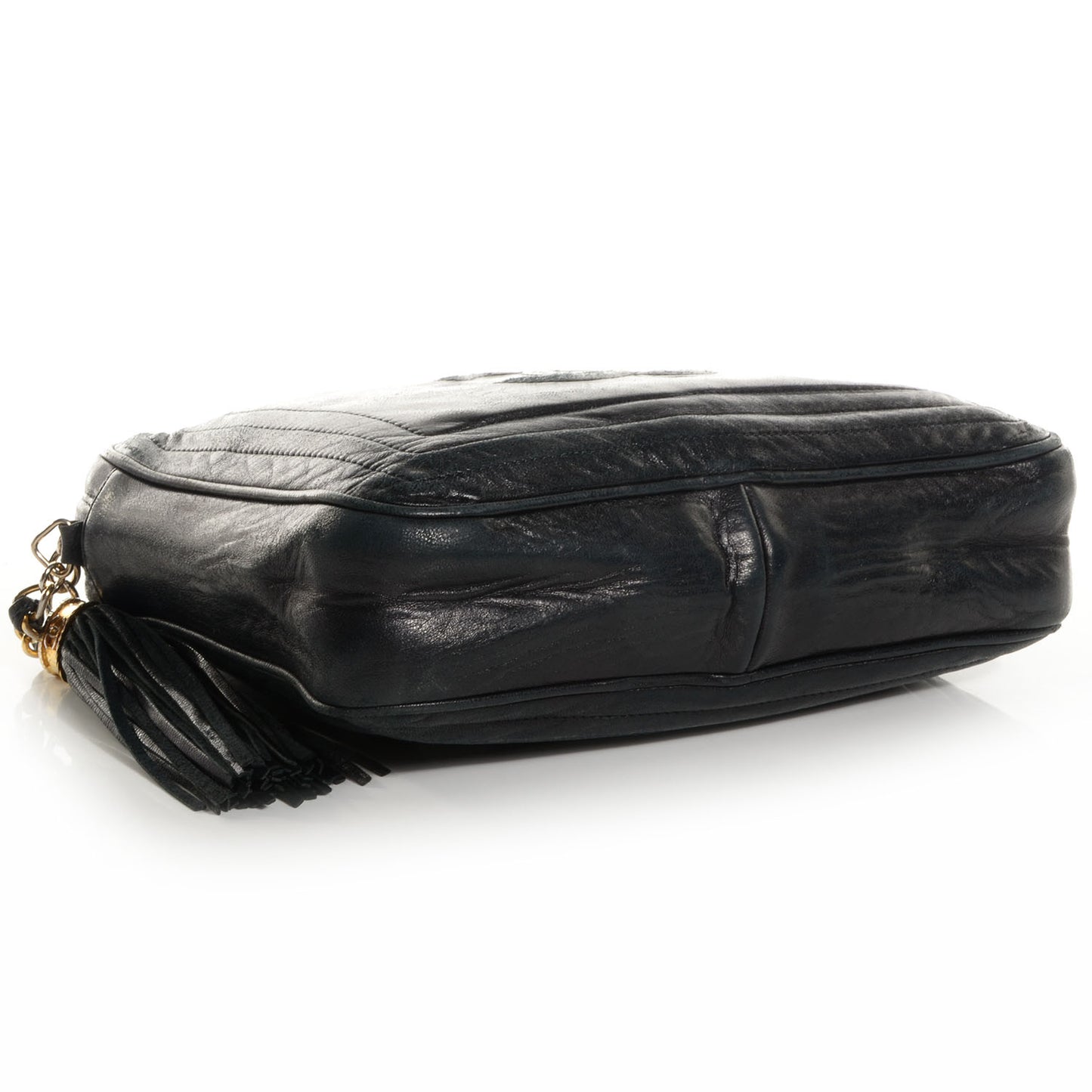 Lambskin Tassel Camera Case Black