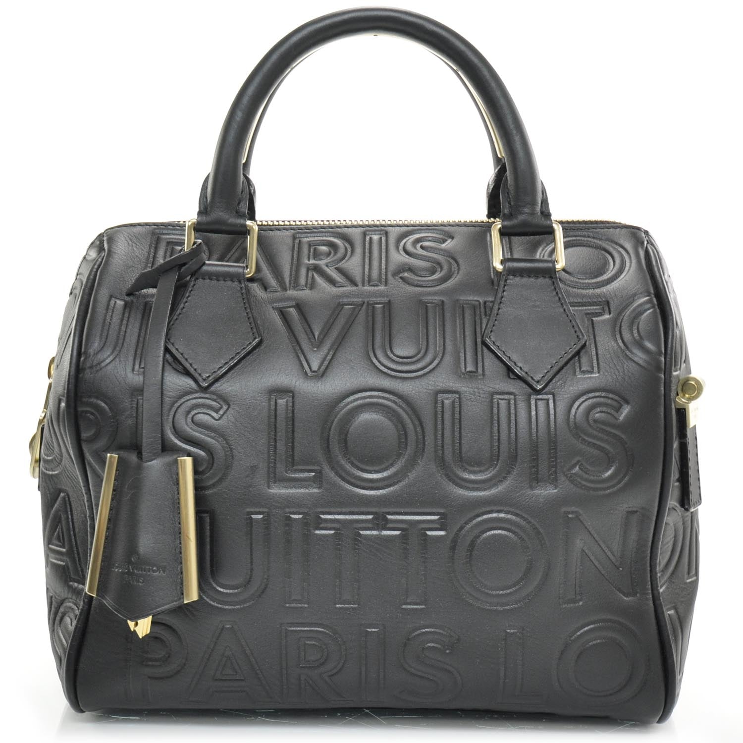 Louis Vuitton Calfskin Embossed Mini Cube Speedy Black 1 of 11