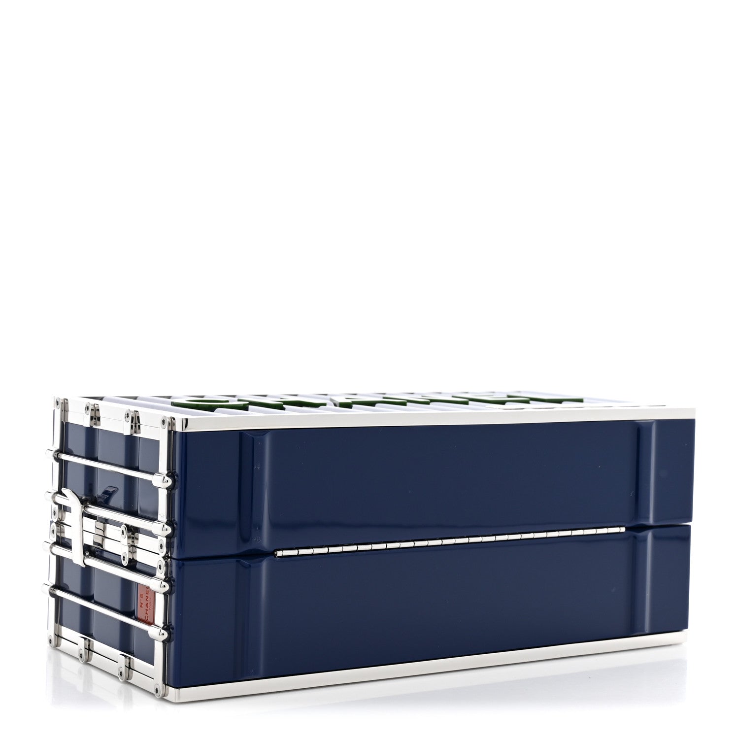 Chanel Resin Enamel CC Shipping Container Signature Minaudiere Clutch Blue 4 of 11