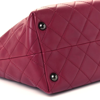 Chanel Calfskin Quilted Small Shopping In Chains Tote Dark Pink 9 of 10