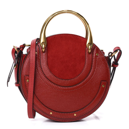 Chloe Shiny Goatskin Smooth Calfskin Suede Small Pixie Bag Dahlia Red 1 of 10