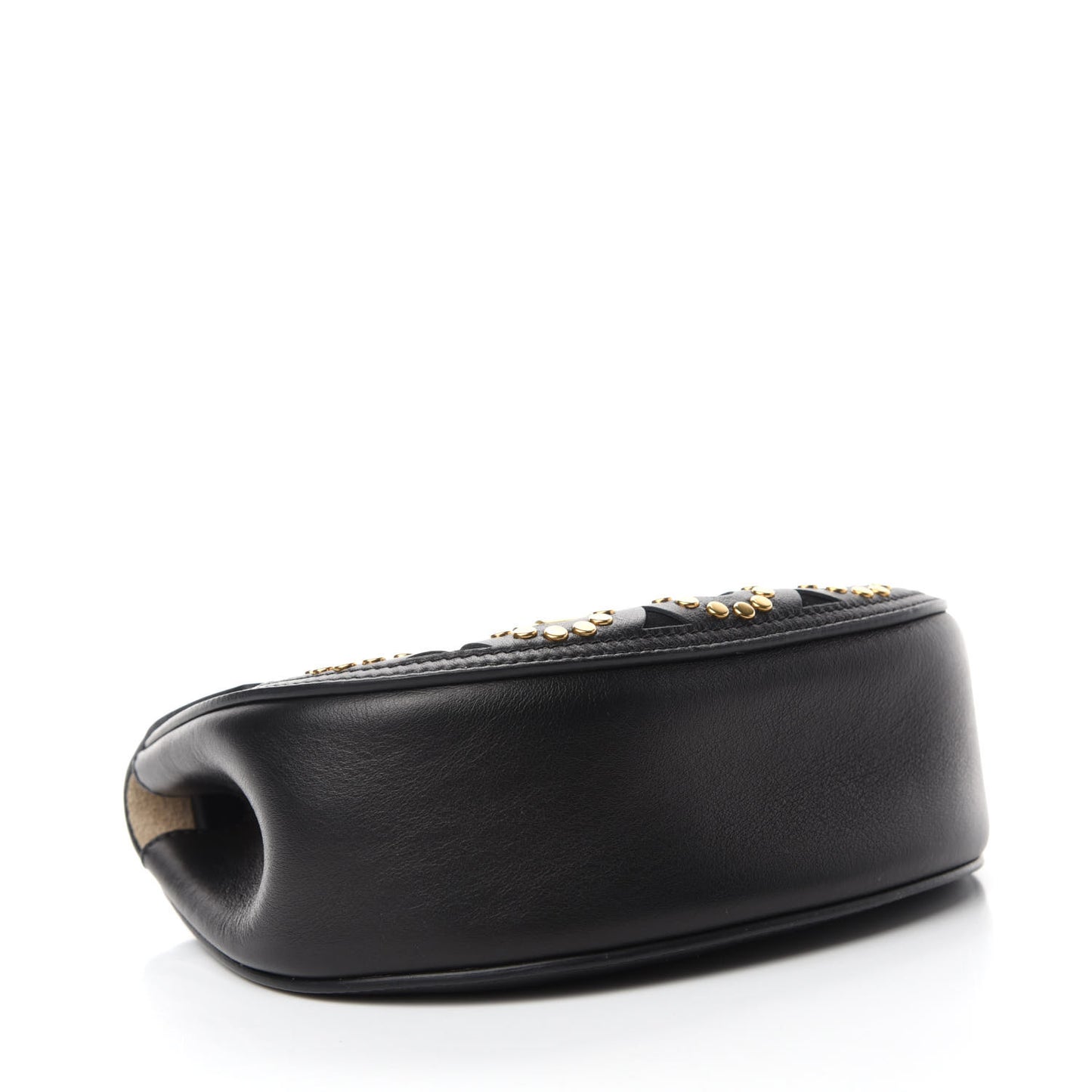 Calfskin Suede Studded Mini Drew Shoulder Bag Black
