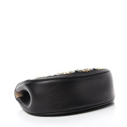 Chloe Calfskin Suede Studded Mini Drew Shoulder Bag Black 4 of 10