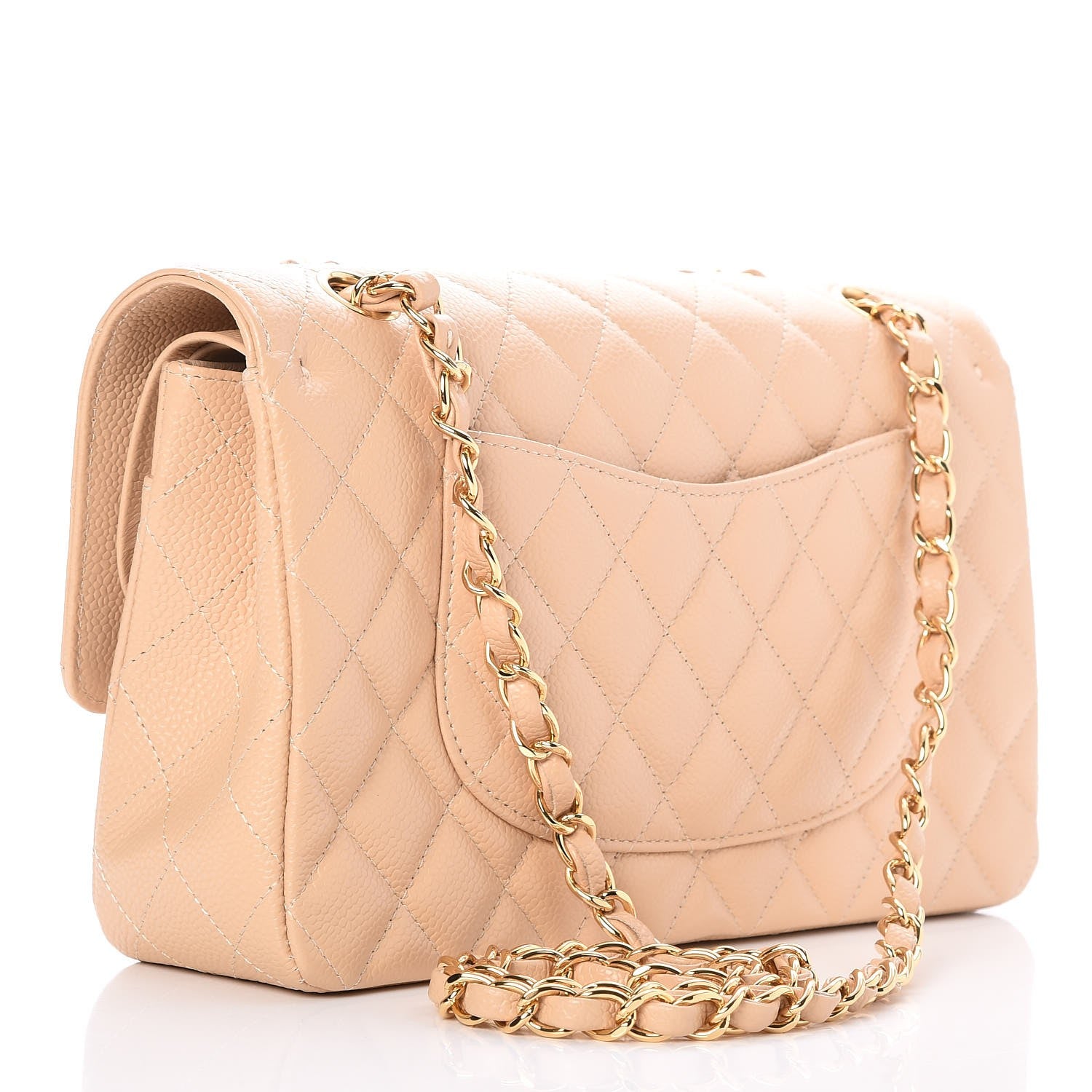 Chanel Caviar Quilted Medium Double Flap Beige Clair 4 of 9
