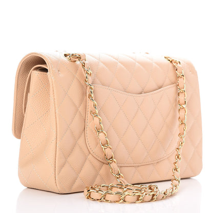 Chanel Caviar Quilted Medium Double Flap Beige Clair 4 of 9