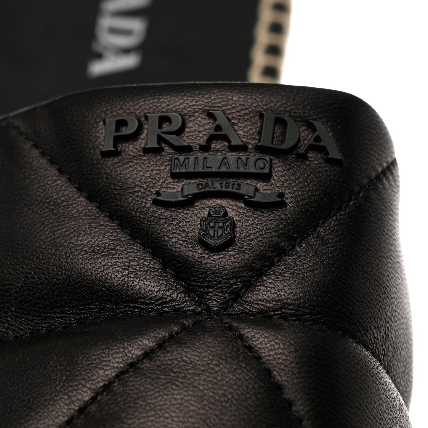 Nappa Logo Quilted Espadrille 20mm Slide Sandals 40 Black