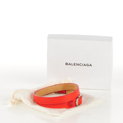 Balenciaga Matte Goatskin Rubber Covered Classic Hardware Triple Tour M Bracelet Rouge Coquelicot 4 of 7