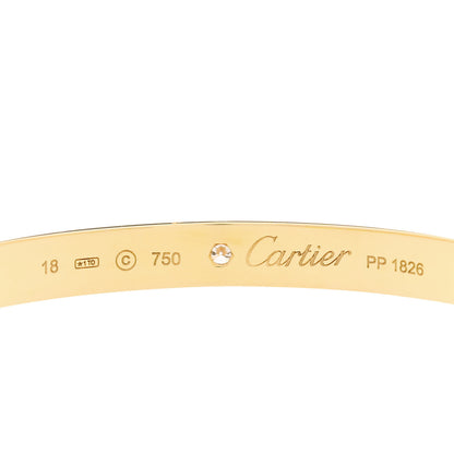 Cartier 18K Yellow Gold 1 Diamond LOVE Cuff Bracelet 18 3 of 4