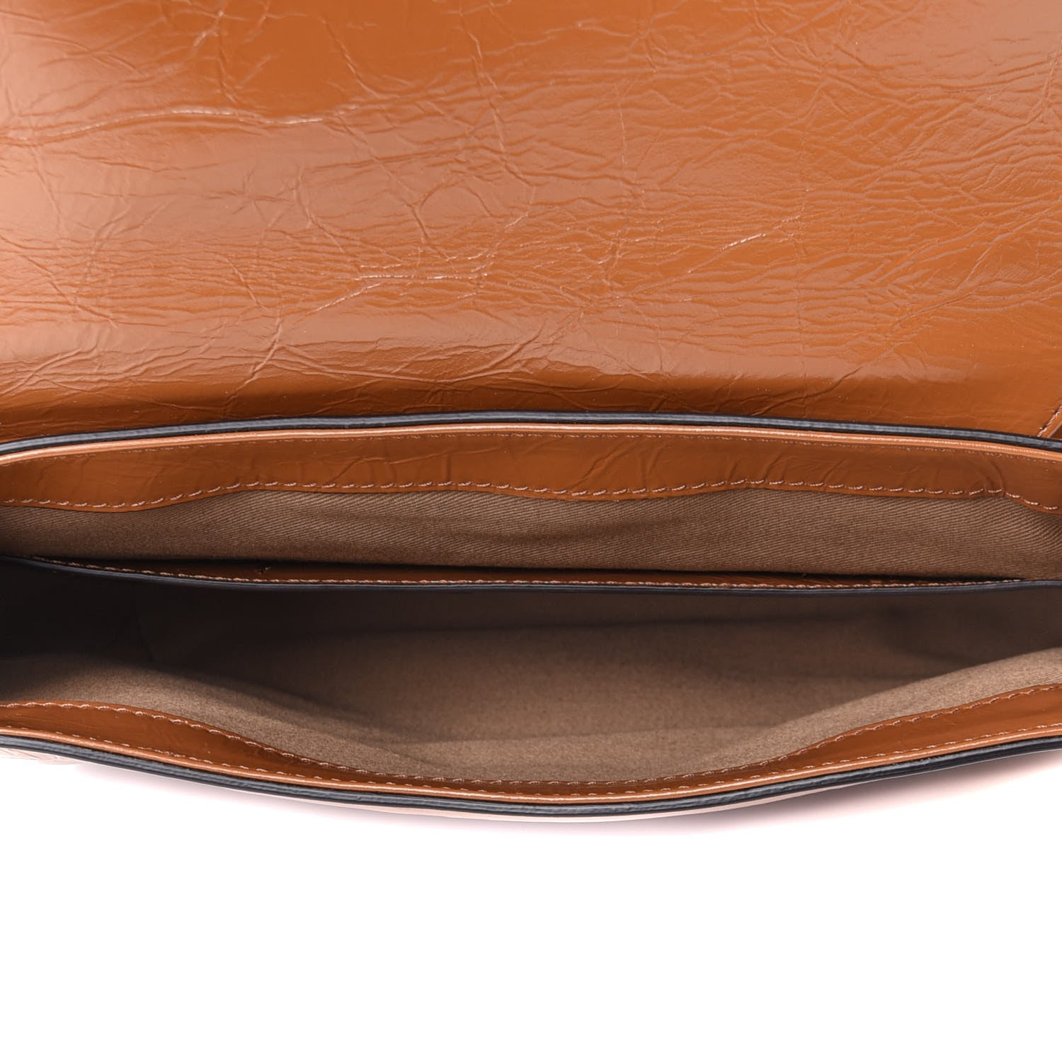 Givenchy Creased Patent Calfskin Small ID Flap Tan 5 of 5