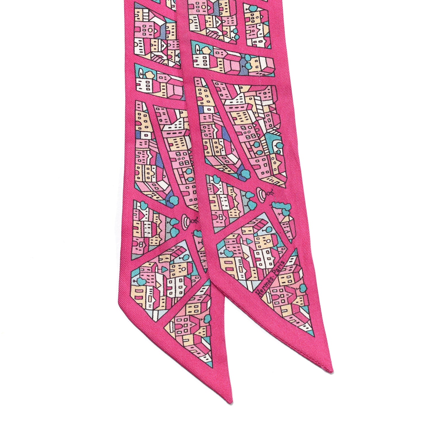 Silk Rive Droite Rive Gauche Twilly Rose Vif Turquoise Creme