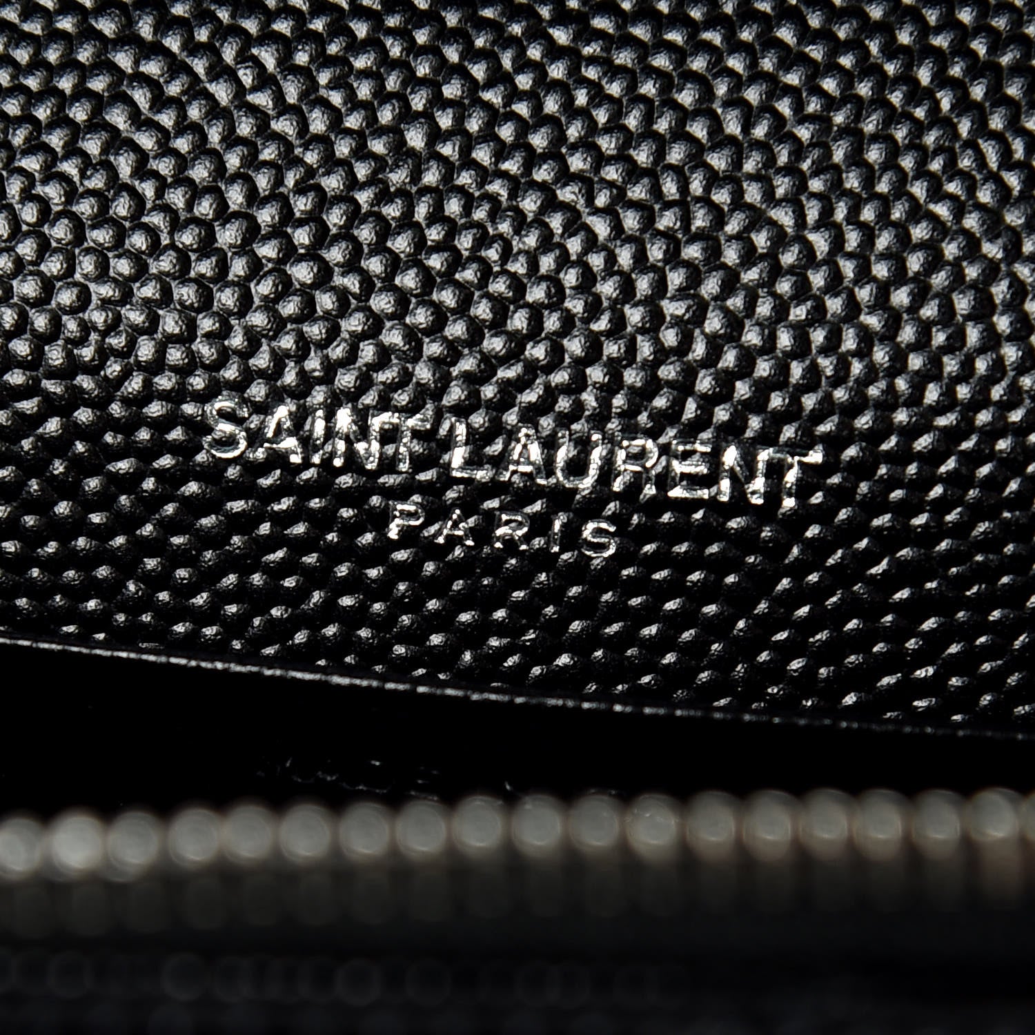 Saint Laurent Grain De Poudre Matelasse Chevron Monogram Envelope Chain Wallet Black 8 of 9