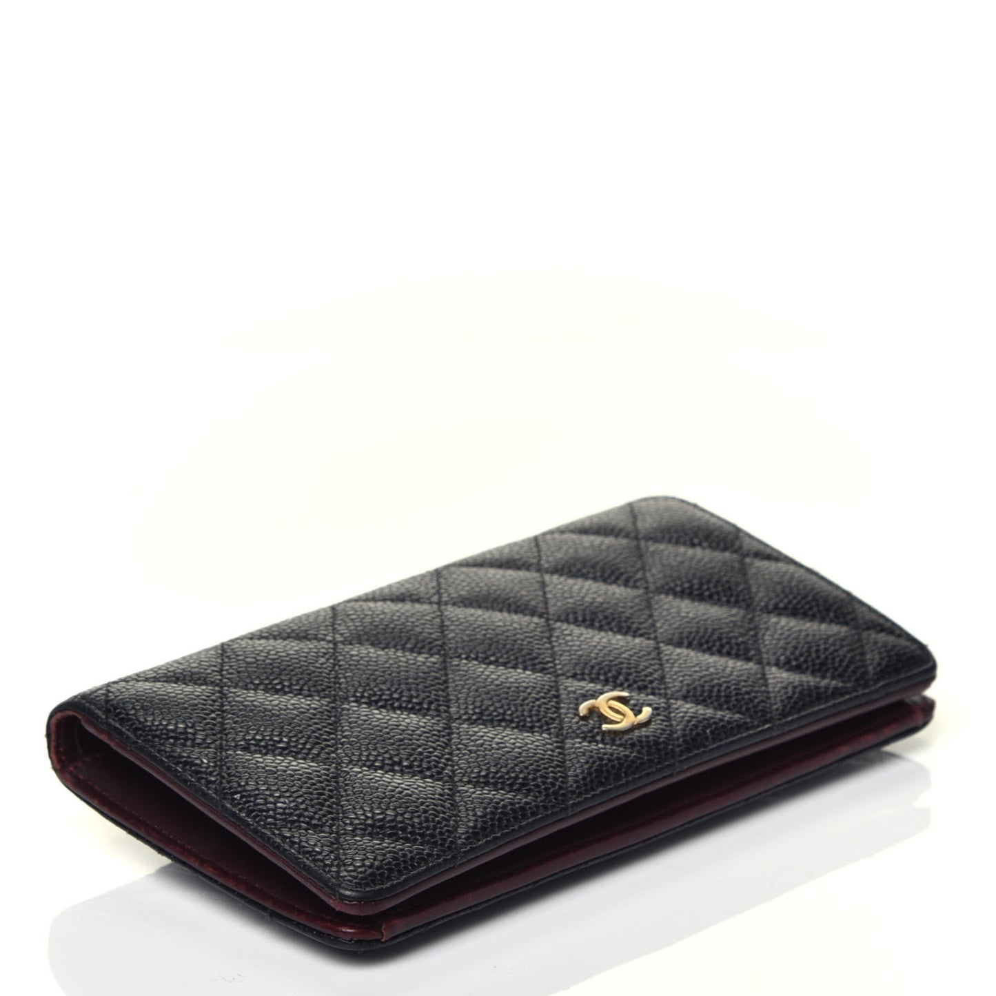 Caviar Quilted Yen Wallet Black