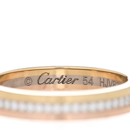 Cartier 18K White Yellow Pink Gold Diamond 3.5mm Vendome Louis Cartier Wedding Band Ring 54 6.75 4 of 5