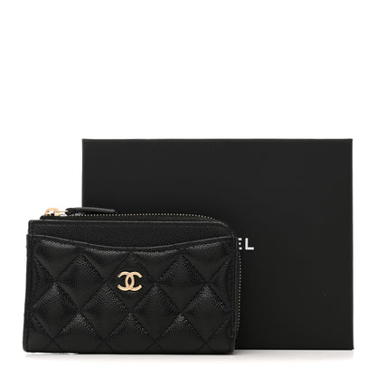 Chanel Caviar Quilted CC Zip Around Card Holder Black 9 of 9