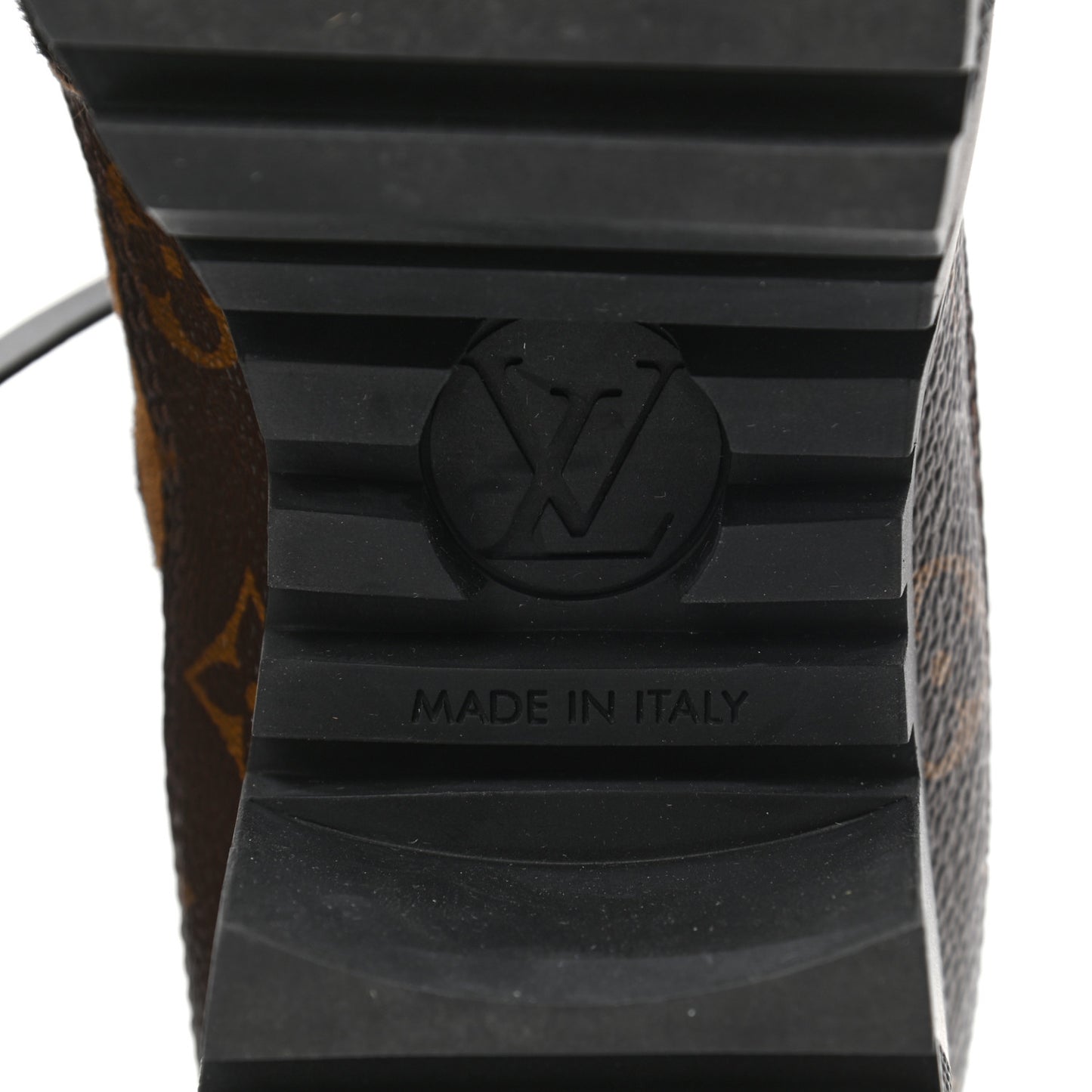 Suede Calfskin Monogram Laureate Platform Desert Boots 36 Cognac