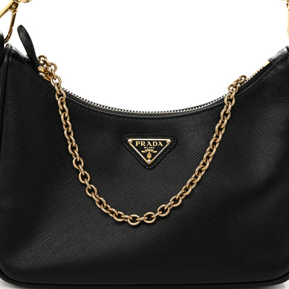 Prada Saffiano Lux Re-Edition 2005 Shoulder Bag Black 9 of 12