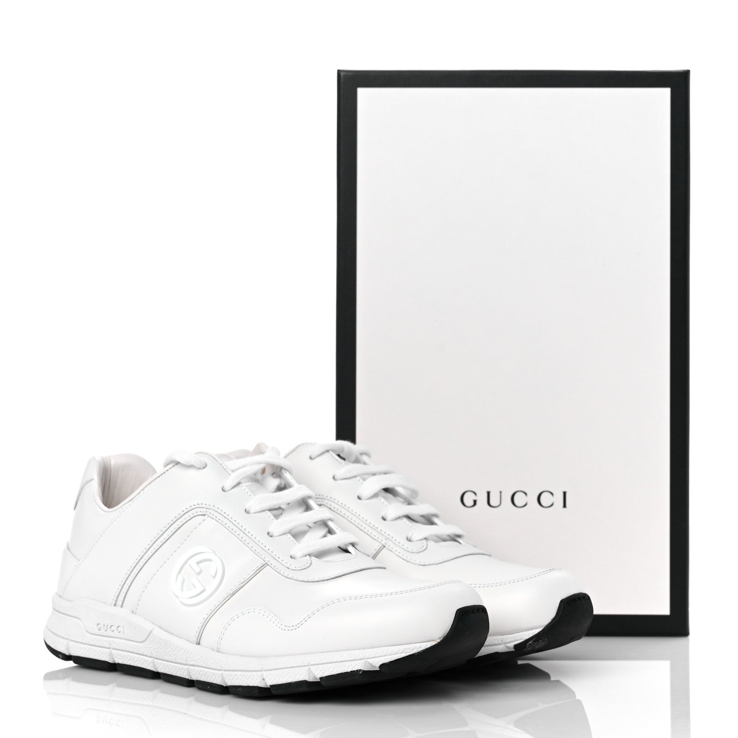 Gucci Calfskin Womens Interlocking G Sneakers 38 White 13 of 13