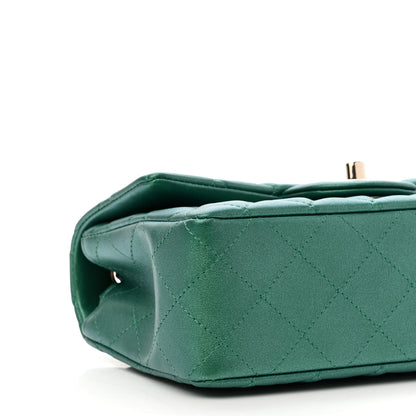 Chanel Iridescent Calfskin Quilted Mini Rectangular Flap Green 9 of 11