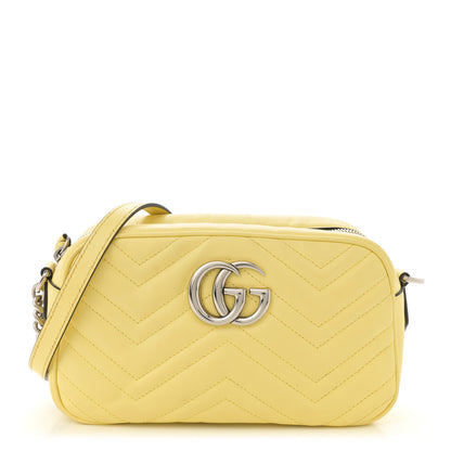 Gucci Calfskin Matelasse Small GG Marmont Chain Shoulder Bag Banana 1 of 15
