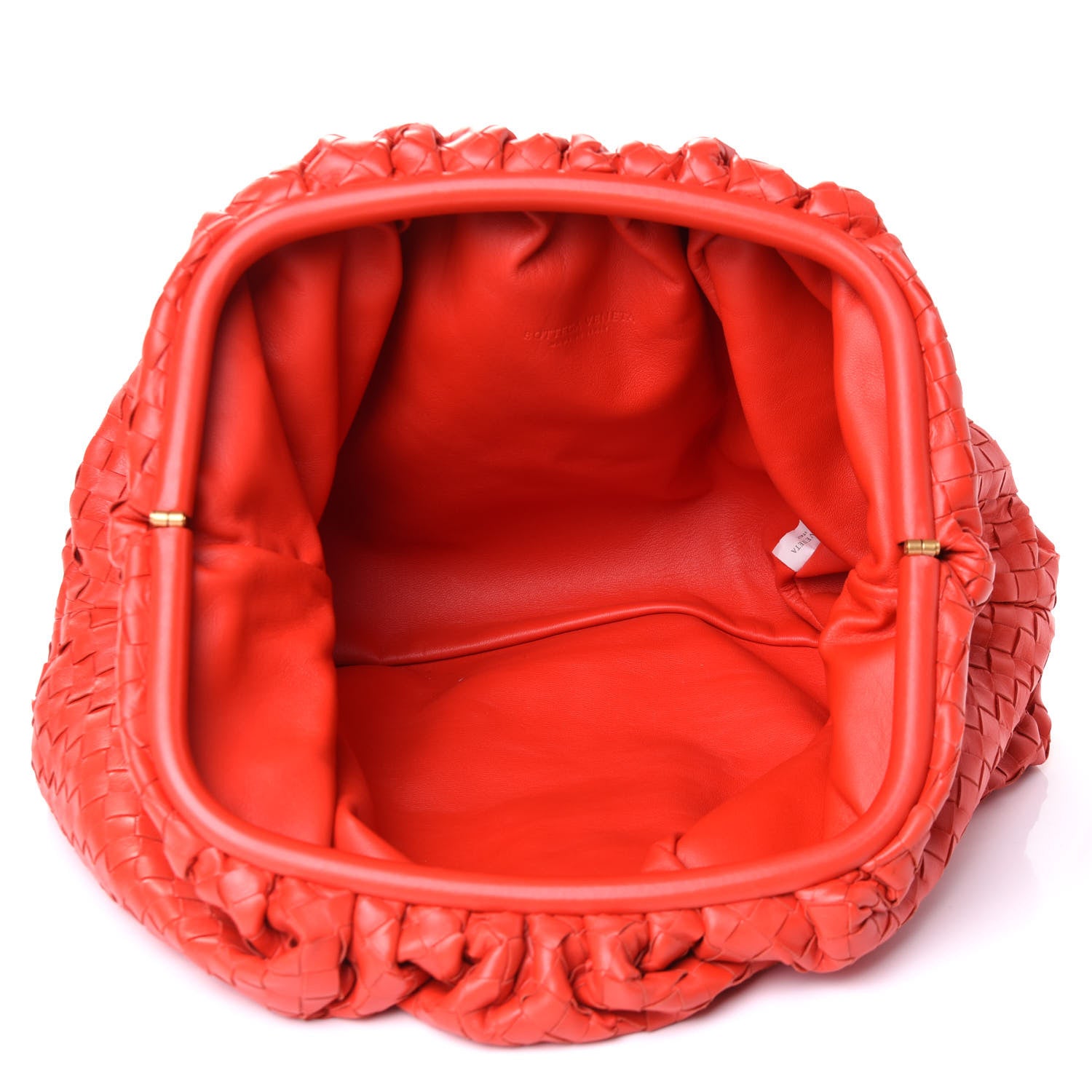 Bottega Veneta Nappa Maxi Intrecciato The Pouch Oversized Clutch Bright Red 5 of 5