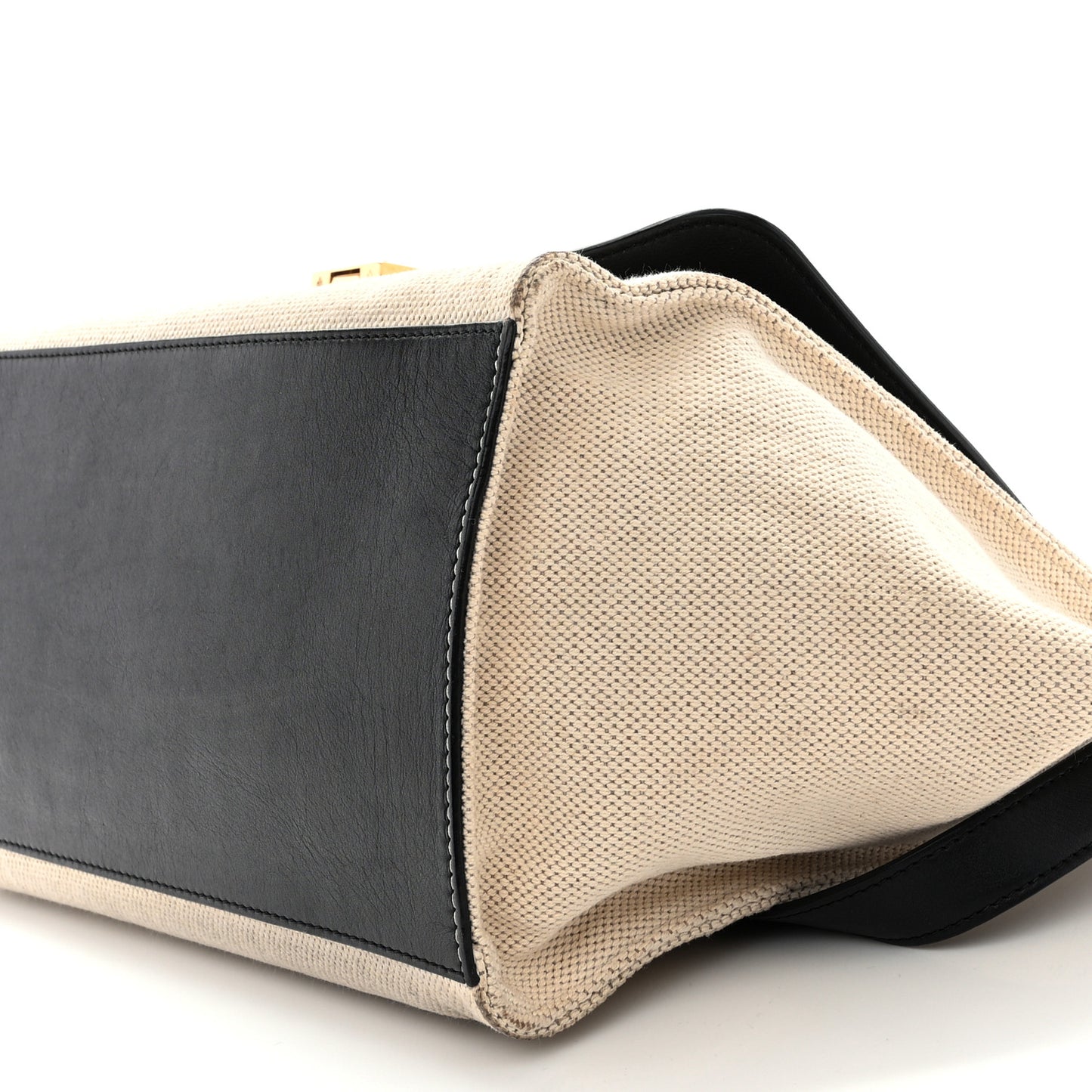 Smooth Calfskin Canvas Medium Trapeze Cream