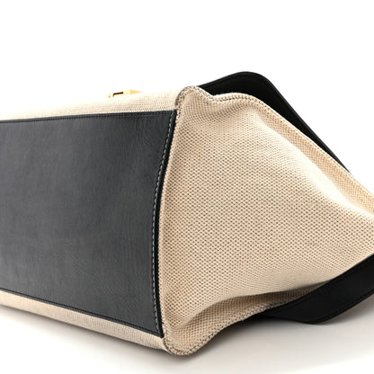 Celine Smooth Calfskin Canvas Medium Trapeze Cream 9 of 17