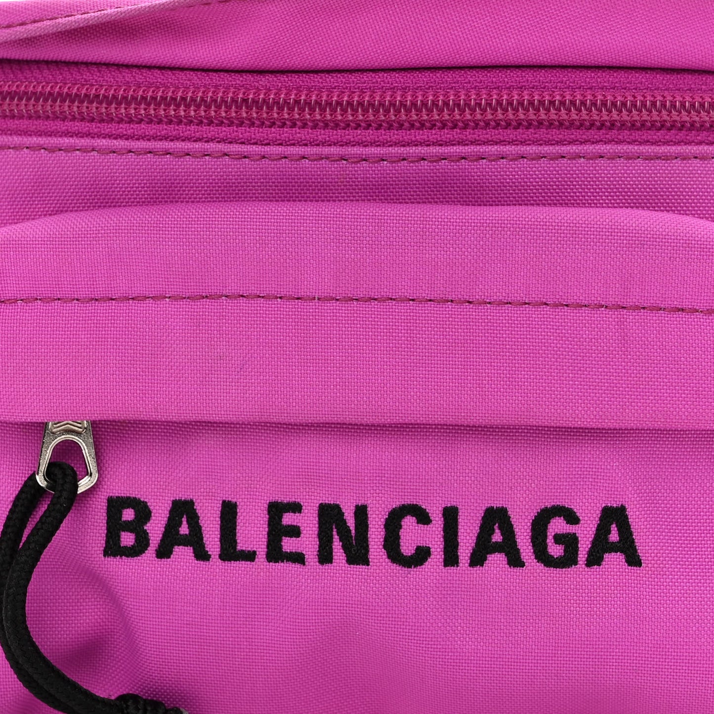 Sport Nylon Logo Embroidered Small Wheel Beltpack Fuchsia Black