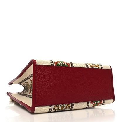 Gucci Canvas Jacquard Calfskin 100 Centennial Music Small Tote Bag Ivory Red 4 of 10